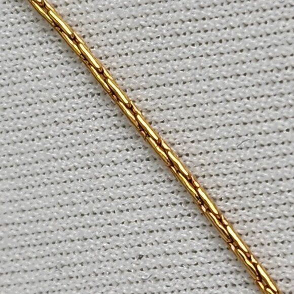 FAC Gold Tone Chain Clear Rhinestone Dainty Necklace - Picture 4 of 8